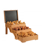 Espositore per buffet a 3 scomparti in legno di rovere naturale - cm 70,5x37x53,5h