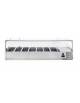 Vetrina frigorifera refrigerata statica per pizzeria in acciaio inox con vetri - capacità 7 x GN1/4 - cm 150x33,5x23/43,5h