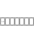 Vetrina frigorifera refrigerata statica per pizzeria in acciaio inox con vetri - capacità 7 x GN1/4 - cm 150x33,5x23/43,5h