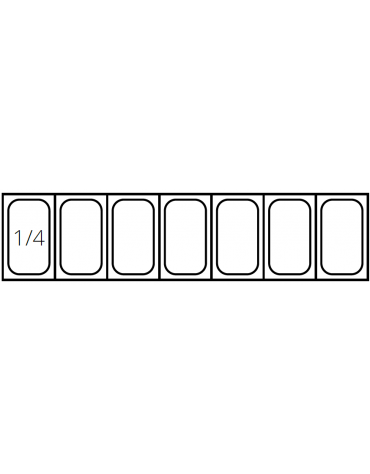 Vetrina frigorifera refrigerata statica per pizzeria in acciaio inox con vetri - capacità 7 x GN1/4 - cm 150x33,5x23/43,5h