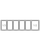 Vetrina refrigerata statica per pizzeria in acciaio inox con vetri - capacità 5xGN1/3 + 1xGN1/2 - cm 150x39,5x23/43,5h