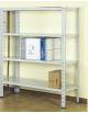 Scaffale metallico in acciaio verniciato o zincato 4 ripiani cm 110x40-Dimensioni esterne cm 111,5x41,5x200h-Montaggio a bulloni