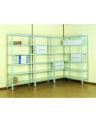 Scaffale metallico in acciaio verniciato o zincato 4 ripiani cm 80x50-Dimensioni esterne cm 81,5x51,5x200h-Montaggio a bulloni