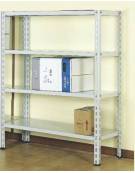 Scaffale metallico in acciaio verniciato o zincato 4 ripiani cm 100x50-Dimensioni esterne cm 101,5x51,5x200h-Montaggio a bulloni