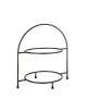 Alzata porta piatti in acciaio - 2 piani - colore nero - capacità 2 piatti max Ø cm 27 - dim. tot. cm 29x19,5x30h