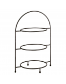 Alzata porta piatti in acciaio - 3 piani - colore nero - capacità 3 piatti max Ø cm 27 - dim. tot. cm 29x19,5x43h