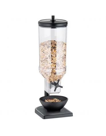 Distributore cereali in acciaio inox con contenitore lt. 4,5 in SAN trasparente - cm 22x17,5x52h