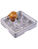 Cestello per lavaggio bicchieri in polipropilene - 9 scomparti cm 15,1x15,1x8,8h cad. - dimensioni tot. cm 50x50X10,3h