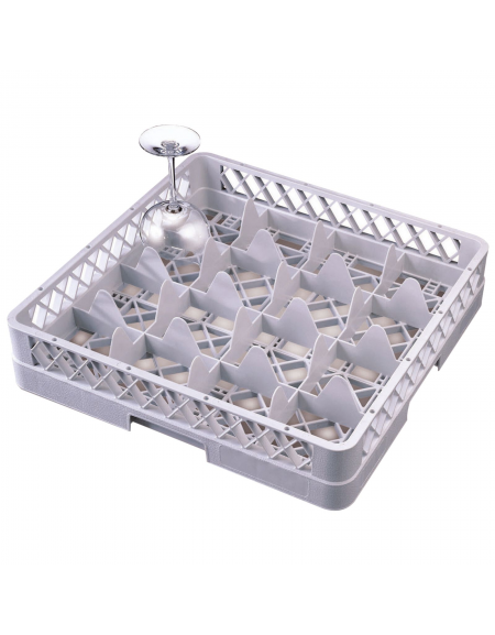 Cestello per lavaggio bicchieri in polipropilene - 16 scomparti cm 11,2x11,2x8,8h cad. - dimensioni tot. cm 50x50X10,3h
