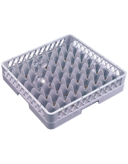 Cestello per lavaggio bicchieri in polipropilene - 49 scomparti cm 6,2x6,2x8,8h cad. - dimensioni tot. cm 50x50X10,3h