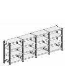 Scaffale metallico in acciaio verniciato o zincato 5 ripiani cm 100x60-Dimensioni esterne cm 101,5x61,5x250h-Montaggio a bulloni