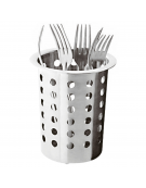 Cestello porta posate in acciaio inox - diametro cm 10 - altezza cm 14
