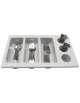 Porta posate rettangolare in polipropilene - colore grigio - cm 54x33x13h