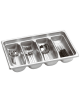 Porta posate rettangolare in polietilene - colore grigio - cm 32,5x53x10h