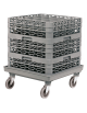Carrello senza maniglione per cestelli lavastoviglie in acciaio inox con base in polipropilene - portata Kg 8,5 - cm 54x54