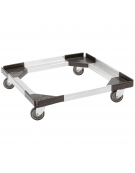 Carrello per trasporto contenitore isometrico in alluminio e ABS- cm 58,5x58,5