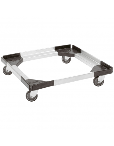 Carrello per trasporto contenitore isometrico in alluminio e ABS- cm 58,5x58,5