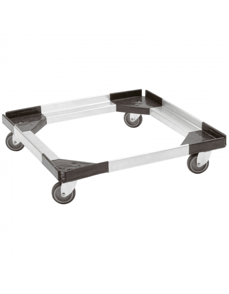 Carrello per trasporto contenitore isometrico in alluminio e ABS- cm 58,5x58,5