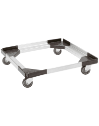 Carrello per trasporto contenitore isometrico in alluminio e ABS- cm 58,5x58,5