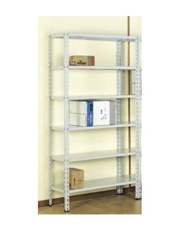 Scaffale metallico in acciaio verniciato o zincato 6 ripiani cm 70x60-Dimensioni esterne cm 71,5x61,5x300h-Montaggio a bulloni