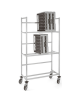 Carrello 3 livelli per cestelli lavastoviglie in acciaio inox - carico verticale per 24 cestelli - cm 100x50x178,5h