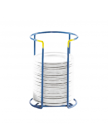 Portapiatti da banco in filo metallico rivestito in rilsan - colore blu - diametro cm 19 - altezza cm 30