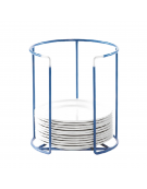 Portapiatti da banco in filo metallico rivestito in rilsan - colore blu - diametro cm 25 - altezza cm 30