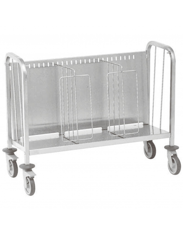 Carrello portapiatti in acciaio inox - portata Kg 240 - cm 74x61x81h