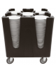 Carrello portapiatti in polietilene con 4 divisori regolabili - portata kg 28 - capienza 180/480 piatti - cm 73x73x82h