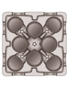 Carrello portapiatti in polietilene con 4 divisori regolabili - portata kg 28 - capienza 180/480 piatti - cm 73x73x82h