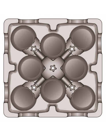 Carrello portapiatti in polietilene con 4 divisori regolabili - portata kg 28 - capienza 180/480 piatti - cm 73x73x82h