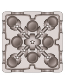 Carrello portapiatti in polietilene con 4 divisori regolabili - portata kg 28 - capienza 180/480 piatti - cm 73x73x82h