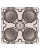 Carrello portapiatti in polietilene con 4 divisori regolabili - portata kg 28 - capienza 180/480 piatti - cm 73x73x82h