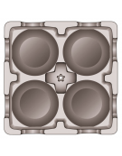 Carrello portapiatti in polietilene con 4 divisori regolabili - portata kg 28 - capienza 180/480 piatti - cm 73x73x82h