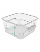 Contenitore quadrato per alimenti in policarbonato trasparente - capacità Lt. 1,9 - cm 18x18x9,6h