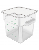 Contenitore quadrato per alimenti in policarbonato trasparente - capacità Lt. 3,8 - cm 18x18x18,5h