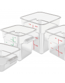 Contenitore quadrato per alimenti in policarbonato trasparente - capacità Lt. 5,7 - cm 22x22x18,6h