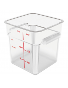 Contenitore quadrato per alimenti in policarbonato trasparente - capacità Lt. 7,6 - cm 22x22x22,8h