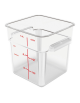 Contenitore quadrato per alimenti in policarbonato trasparente - capacità Lt. 7,6 - cm 22x22x22,8h
