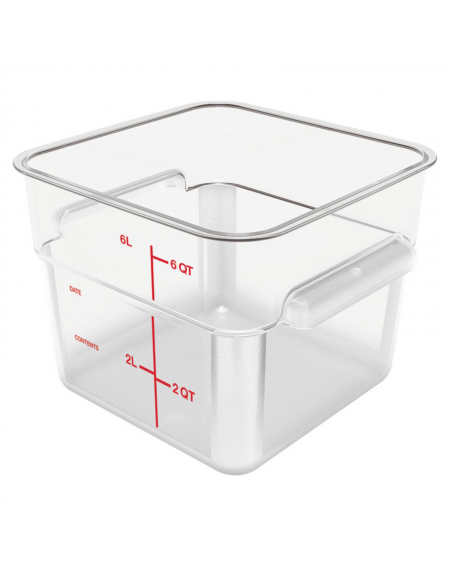 Contenitore quadrato per alimenti in policarbonato trasparente - capacità Lt. 5,7 - cm 22x22x18,6h