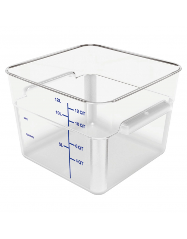 Contenitore quadrato per alimenti in policarbonato trasparente - capacità Lt. 11,4 - cm 28,3x28,3x21h