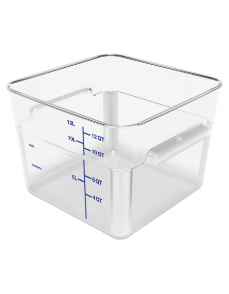 Contenitore quadrato per alimenti in policarbonato trasparente - capacità Lt. 11,4 - cm 28,3x28,3x21h