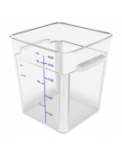 Contenitore quadrato per alimenti in policarbonato trasparente - capacità Lt. 17 - cm 28,3x28,3x32h