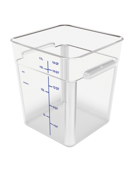 Contenitore quadrato per alimenti in policarbonato trasparente - capacità Lt. 17 - cm 28,3x28,3x32h