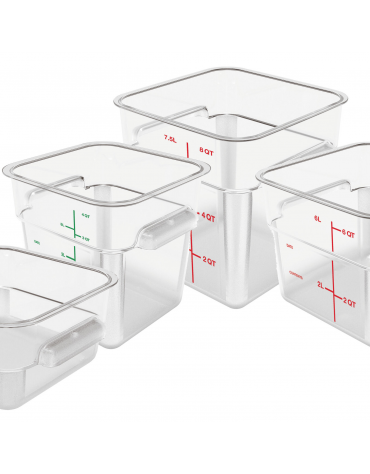  Contenitore quadrato per alimenti in policarbonato trasparente - capacità Lt. 20,8 - cm 28,3x28,3x40h