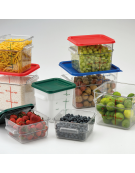  Contenitore quadrato per alimenti in policarbonato trasparente - capacità Lt. 20,8 - cm 28,3x28,3x40h