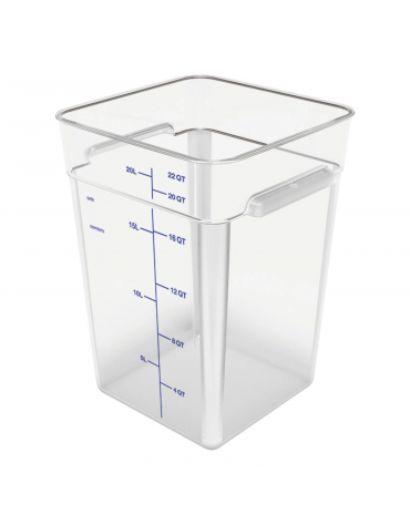  Contenitore quadrato per alimenti in policarbonato trasparente - capacità Lt. 20,8 - cm 28,3x28,3x40h