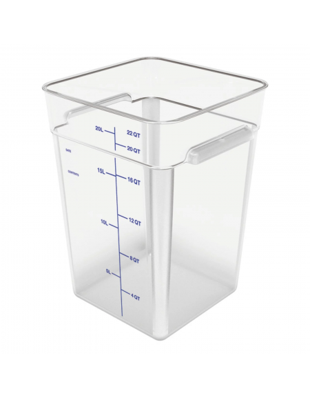  Contenitore quadrato per alimenti in policarbonato trasparente - capacità Lt. 20,8 - cm 28,3x28,3x40h