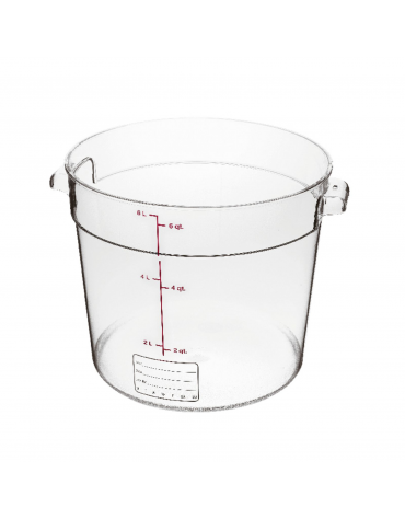 Contenitore rotondo per alimenti in policarbonato trasparente - capacità Lt. 5,7 - diametro cm 22 - altezza cm 19,5