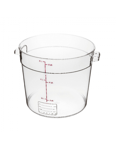 Contenitore rotondo per alimenti in policarbonato trasparente - capacità Lt. 5,7 - diametro cm 22 - altezza cm 19,5